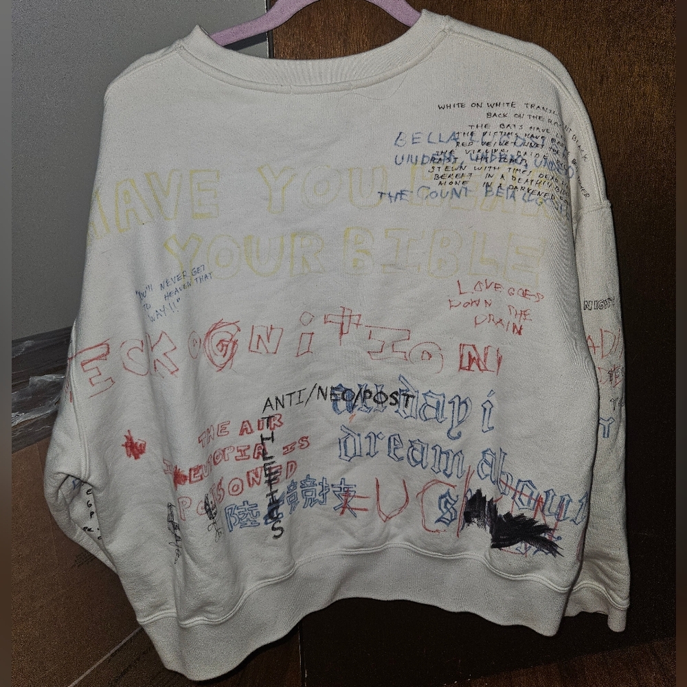 Adidas Yeezy Season 5 Multicolor Graphic Sweatshirt Size L - Picture 2 of 7